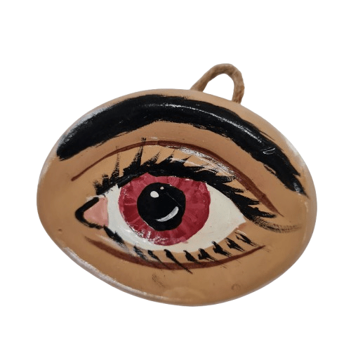 Ojo colgante en Yeso pequeño 2.5" H x3"W - Botanica Nena