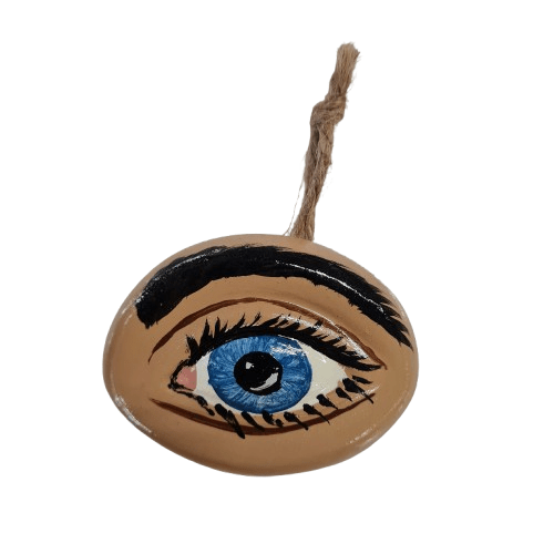 Ojo colgante en Yeso pequeño 2.5" H x3"W - Botanica Nena