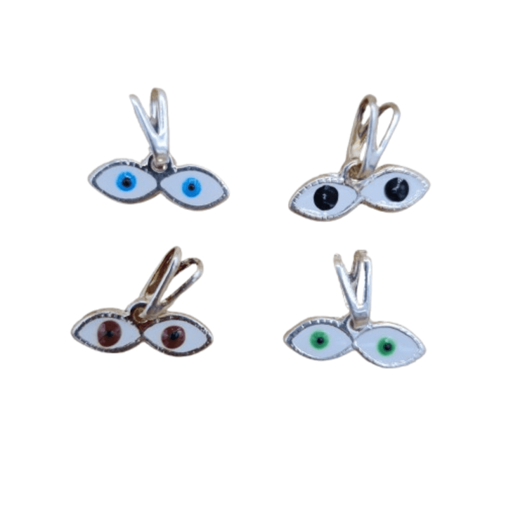 Ojos de Santa Lucia Esmaltados Baño en Plata y Oro 0.8" - Botanica Nena