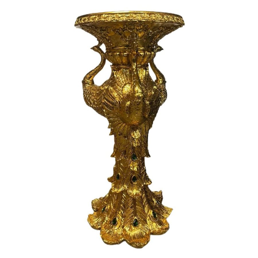 Pedestal/Base De Pavo Real Dorado 35"X16" - Botanica Nena