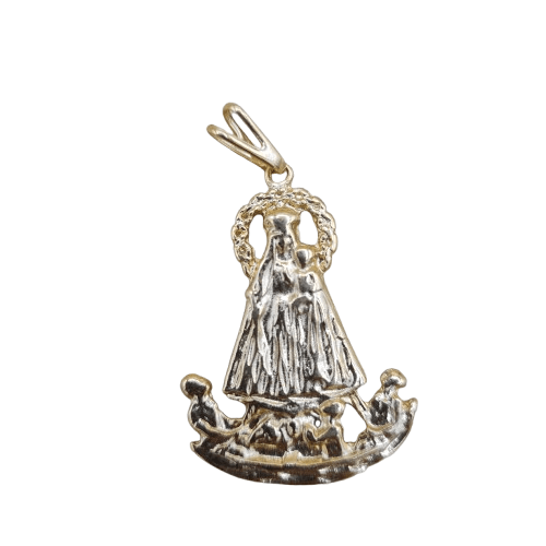 Virgen Caridad del Cobre Baño de Oro 1.5"H Pendiente - Botanica Nena