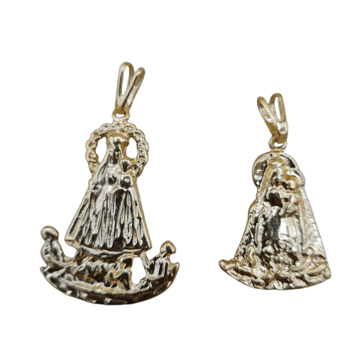 Virgen Caridad del Cobre Baño de Oro 1.5"H Pendiente - Botanica Nena