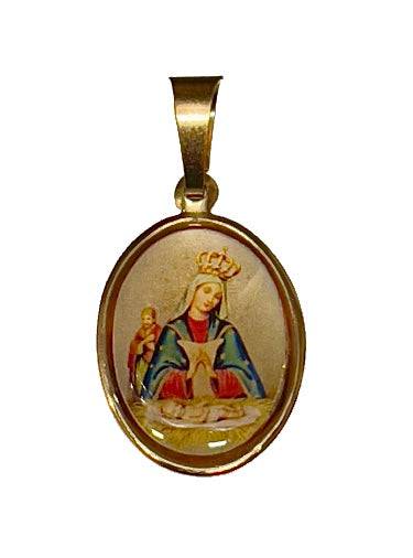 Medalla de la Virgen María con El Niño Jesus 1X1.5" - Botanica Nena