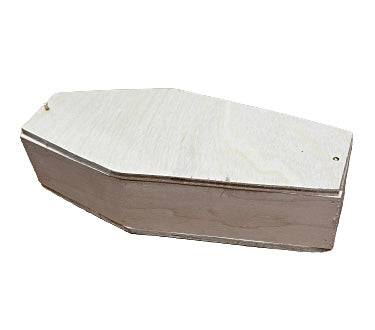 Caja De Muerto De Madera (Ataud) Grande 12"H  x 5"W - Botanica Nena