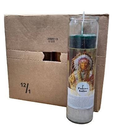 Velas Esotéricas - 7 Poderes Indios / Indio De La Suerte - Botanica Nena