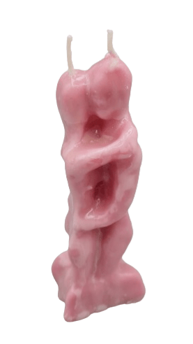 Velas Figura Amantes Abrazados Rosado - Botanica Nena