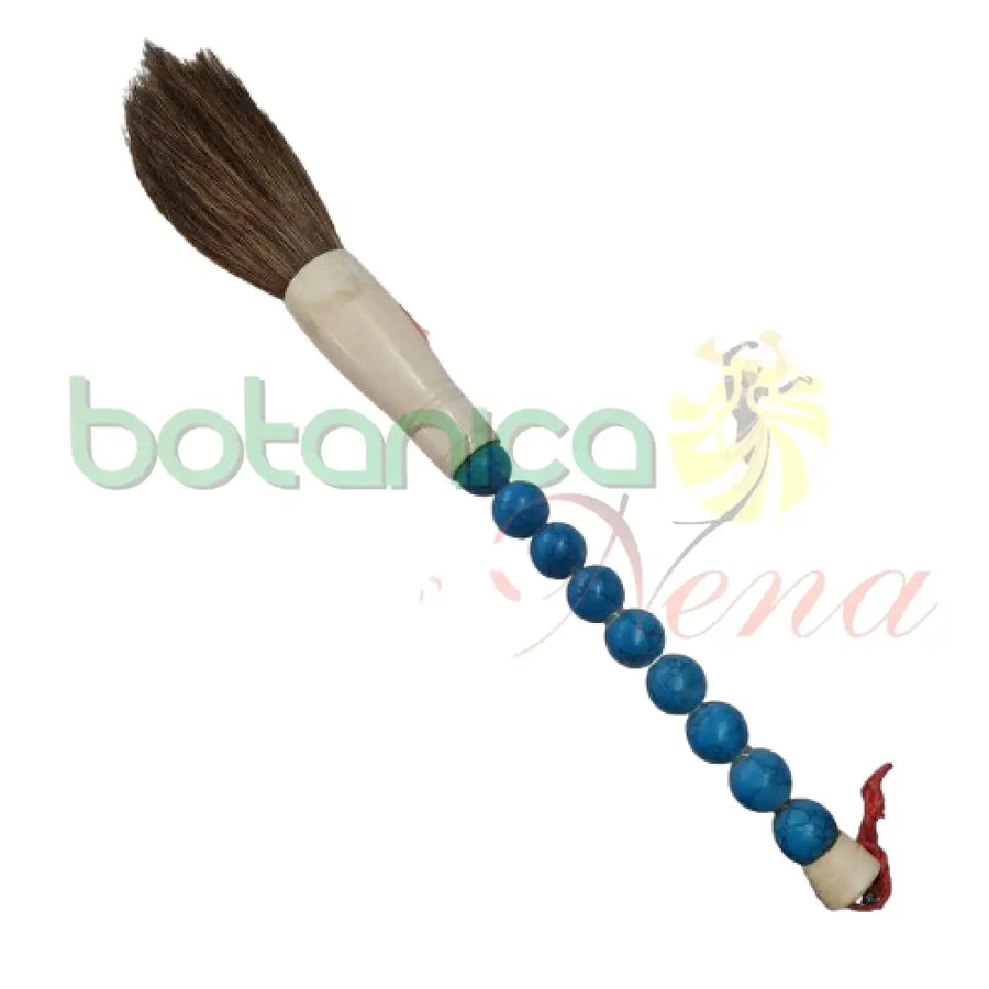 Brocha Ifa Grande Antigua con mango en Piedras Mediana Azul Claro 11’’