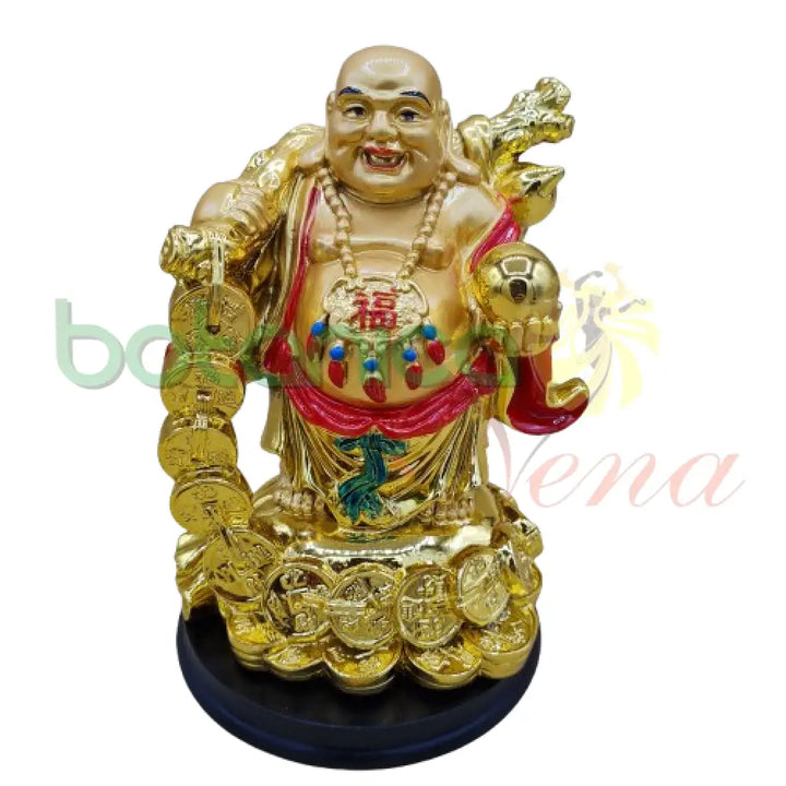 Buda / Buddha Dorado brillante Grande 7"Alto - Botanica Nena