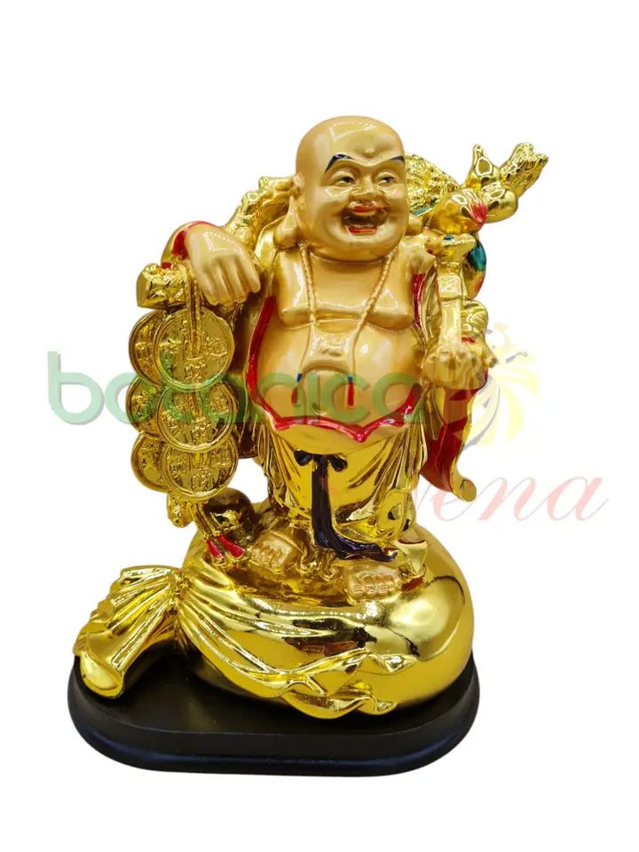 Buda / Buddha Dorado brillante Grande 7"Alto - Botanica Nena