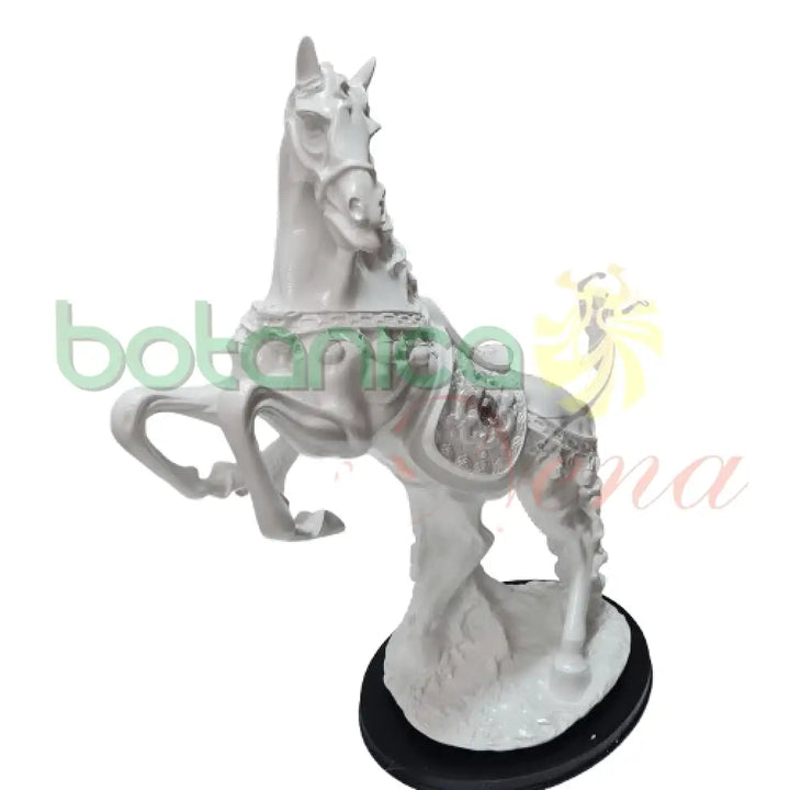 Caballo Blanco con con montura 21"Alto x 17"Ancho - Botanica Nena