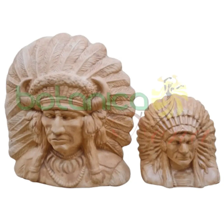 Cabeza / Busto de indio en Barro - Botanica Nena