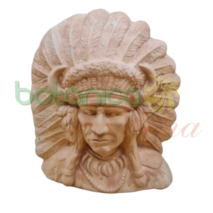 Cabeza / Busto de indio en Barro - Botanica Nena