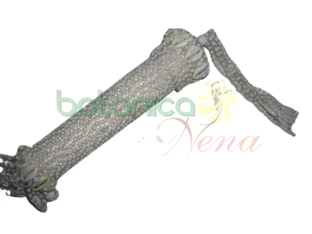 Cabo o Mango forrado en cuentas para cola de caballo (Eruke) -Obatala - Botanica Nena