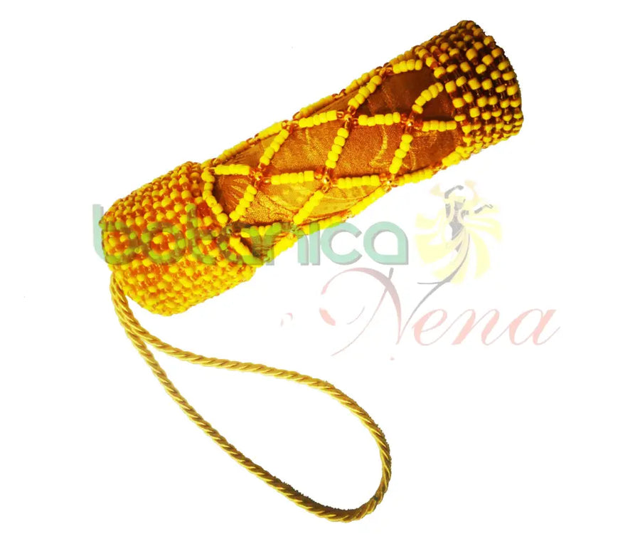 Cabo o Mango forrado en cuentas para cola de caballo (Eruke) - Oshun - Botanica Nena