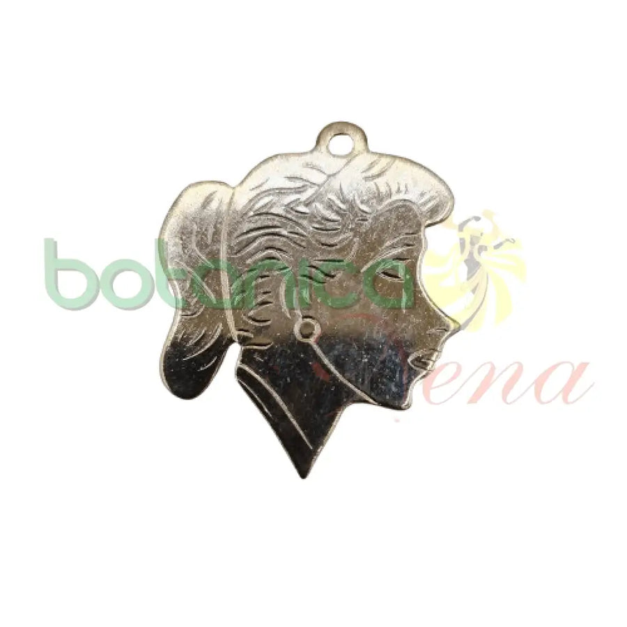 Cara de Mujer en metal dorada 1.4"Alto - Botanica Nena