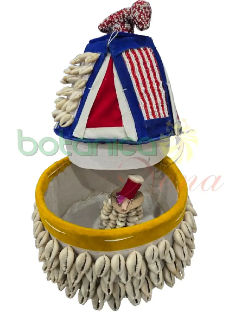 Casa de ORI 11’’Alto x 5’’ Azul amarillo y rojo