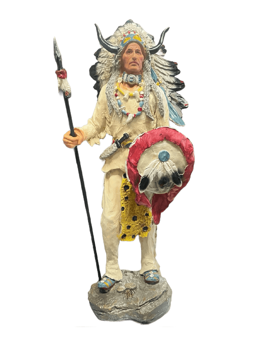 Jefe Indio Con Escudo Y Lanza 18" - Botanica Nena