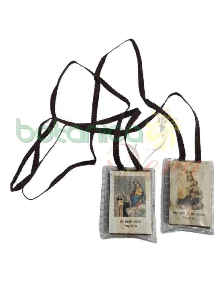 Collar Escapulario Virgen Del Carmen sencillo con plastico y tela