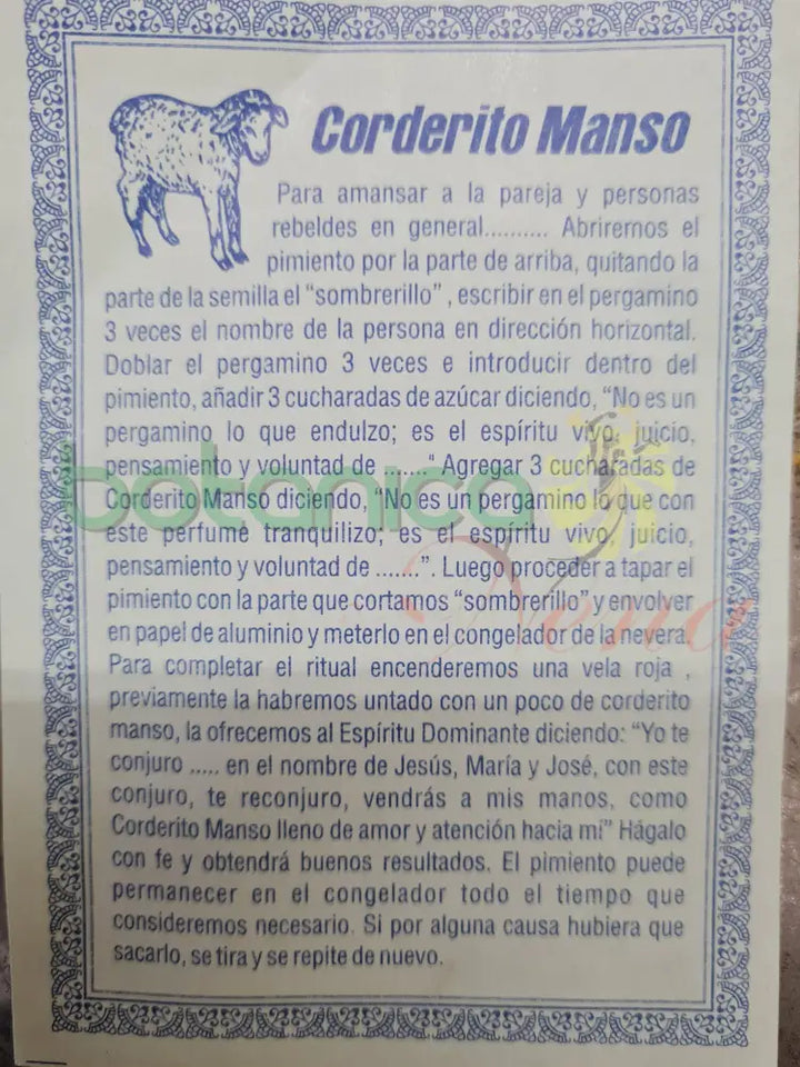 Corderito Manso Original - Botanica Nena