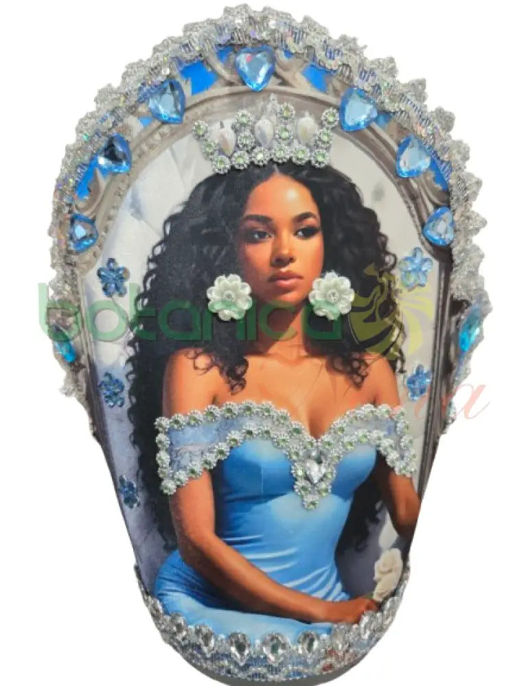 Corona con la imagen del Orishas 14’’H x 10’’W Asesu Corona