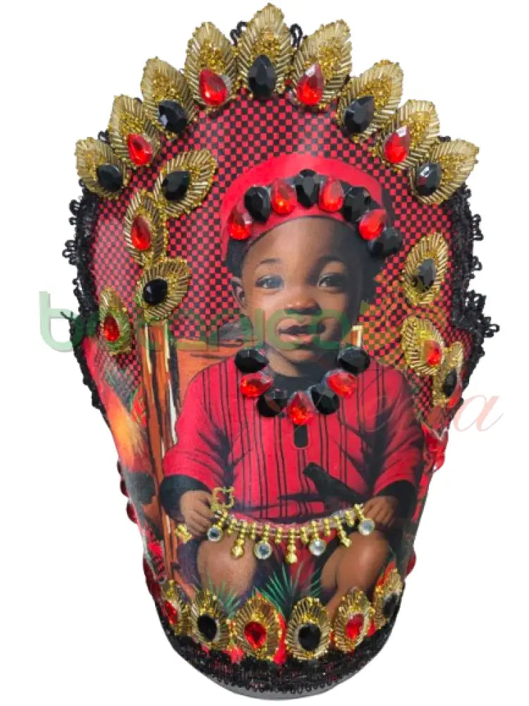 Corona con la imagen del Orishas 14’’H x 10’’W Elegua Corona