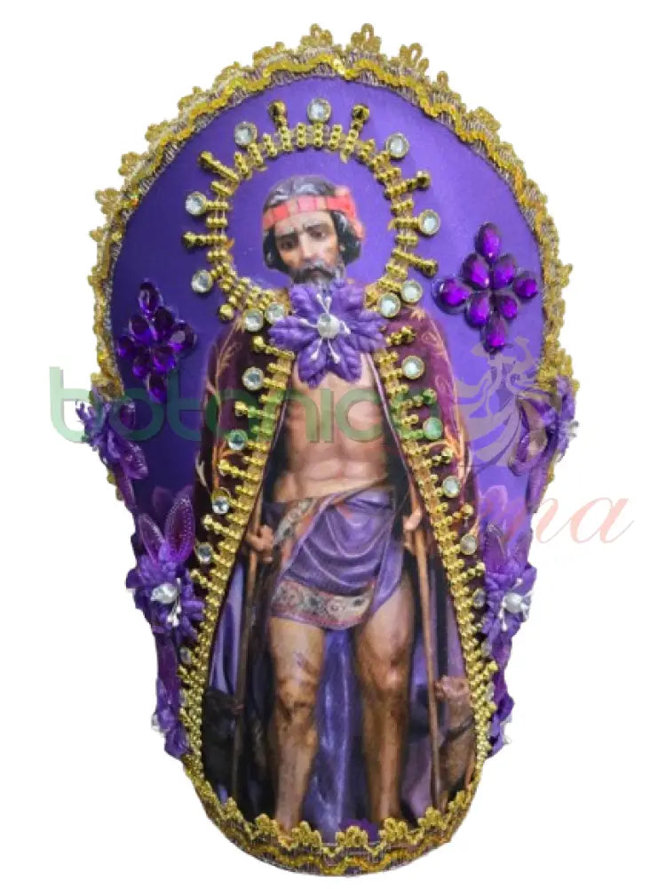 Corona con la imagen del Orishas 14’’H x 10’’W San lazaro Corona