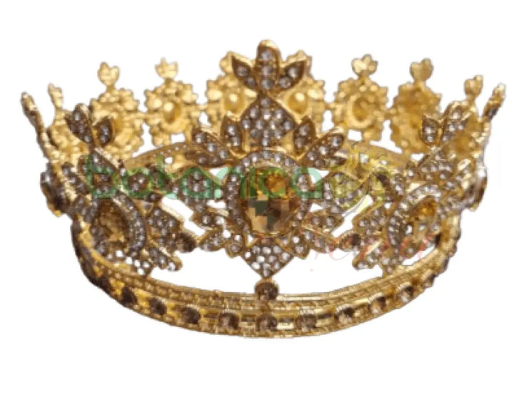 Corona de Santo Dorado con Cristales Amarillos - Botanica Nena
