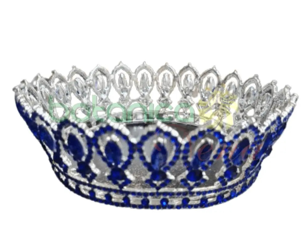 Corona de Santo Plateada con Cristales Azul - Botanica Nena