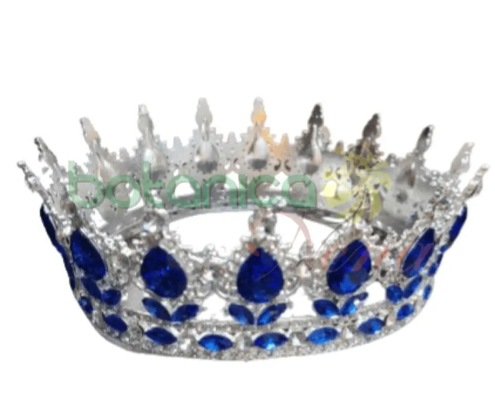 Corona de Santo Plateada con Cristales Azul - Botanica Nena