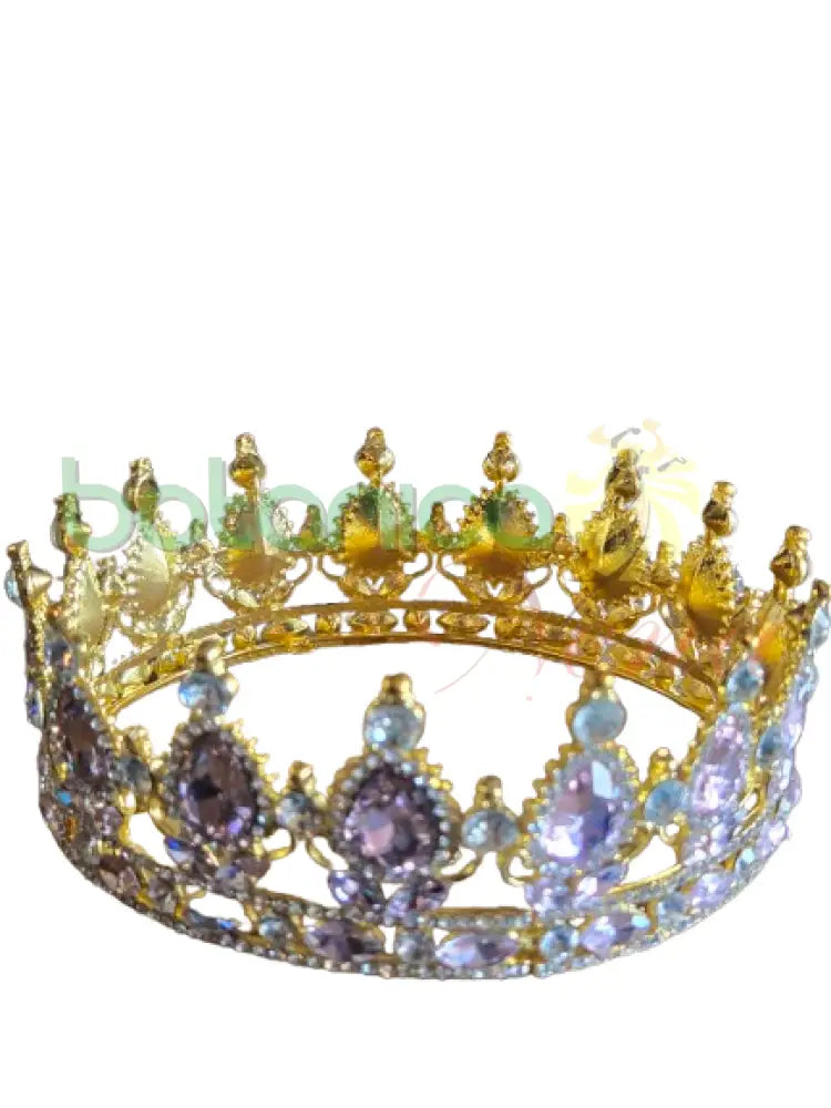 Corona Dorada con cristal Rosado