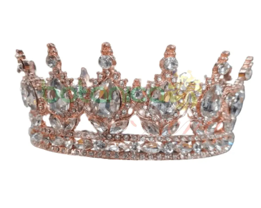 Corona Oro Rosa con cristal blanco - Botanica Nena