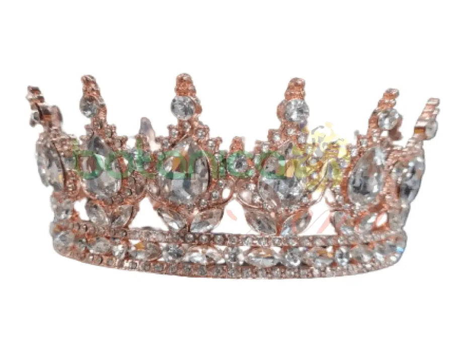 Corona Oro Rosa con cristal blanco - Botanica Nena