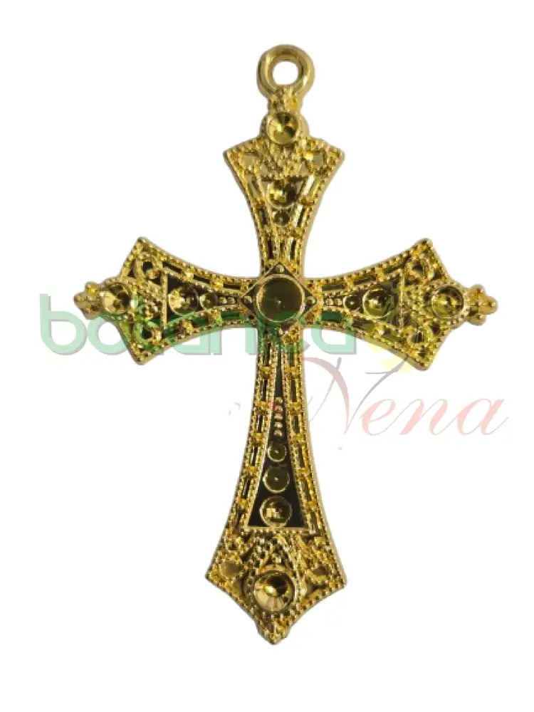 Crucifijo metal Dorado con piedra 2.5’’