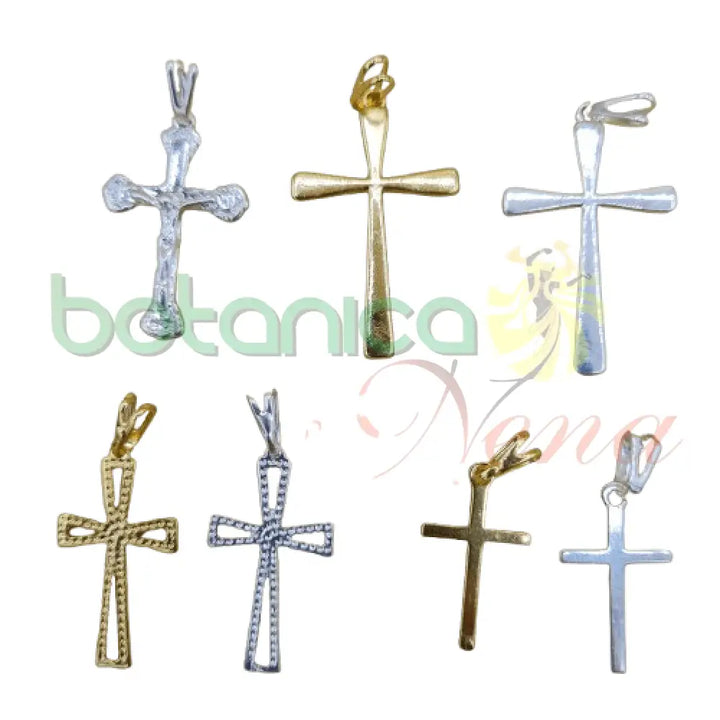 Cruz baño de Plata y de Oro Varios modelos y tamaños - Botanica Nena