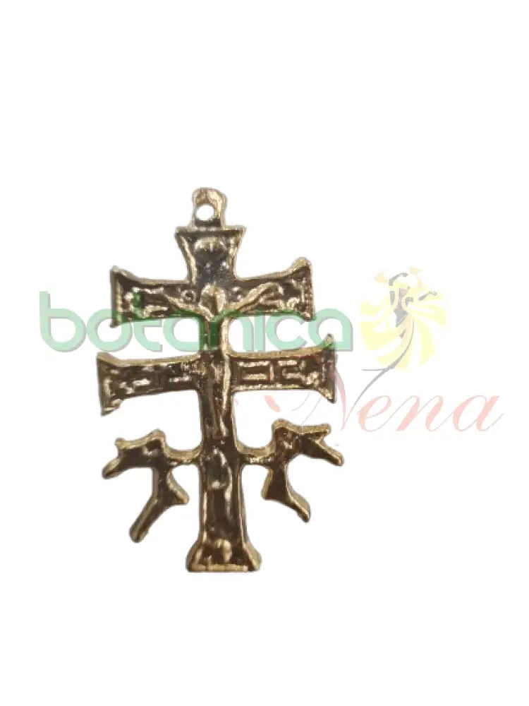 Cruz Caravaca 1" metal Dorado - Botanica Nena