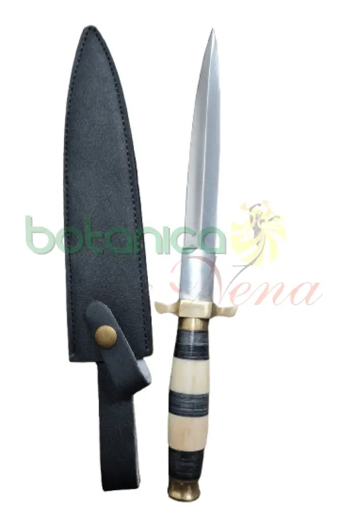Daga de Caza con mango de rayas en Hueso de camello 14" - Botanica Nena