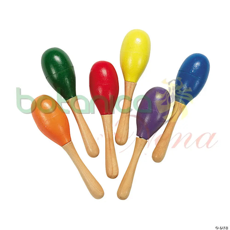 de madera Painted Maracas pequeño Colores Pequeña 5’’