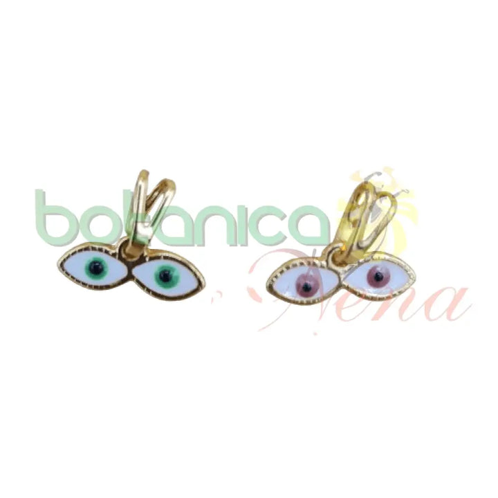 Ojos de Santa Lucia Esmaltados Baño en Plata y Oro 0.8" - Botanica Nena