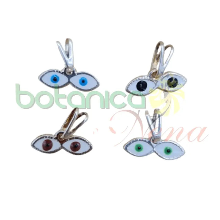 Ojos de Santa Lucia Esmaltados Baño en Plata y Oro 0.8" - Botanica Nena