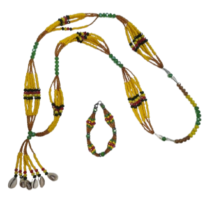 Juego de Ilde y Collar de Cabecera de Oshun Ibu Kole