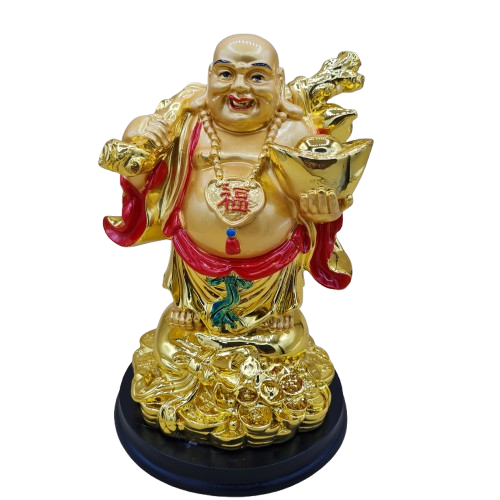 Buda / Buddha Dorado brillante Grande 7"H - Botanica Nena