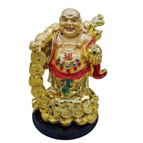 Buda / Buddha Dorado brillante Grande 7"H - Botanica Nena