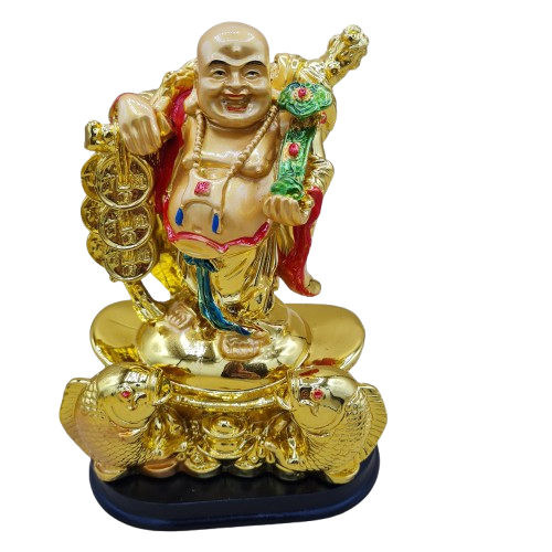 Buda / Buddha Dorado brillante Grande 7"H - Botanica Nena