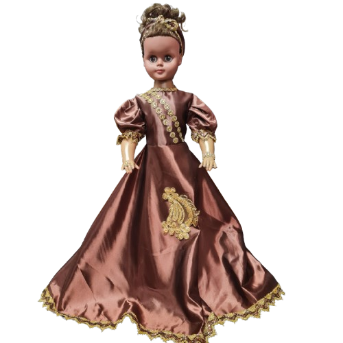 Muñeca Grande 30" Vestido Marron/carmelita - Botanica Nena