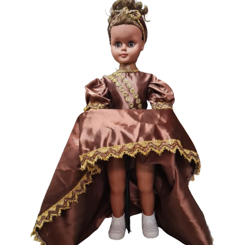 Muñeca Grande 30" Vestido Marron/carmelita - Botanica Nena