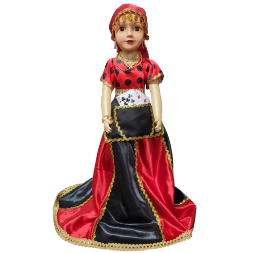 Muñeca Gitana Grande 30" Roja con negro - Botanica Nena