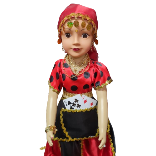 Muñeca Gitana Grande 30" Roja con negro - Botanica Nena