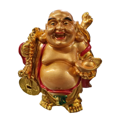 Buda / Buddha Dorado brillante Pequeño 3.5"H y 4.5"H Aprox