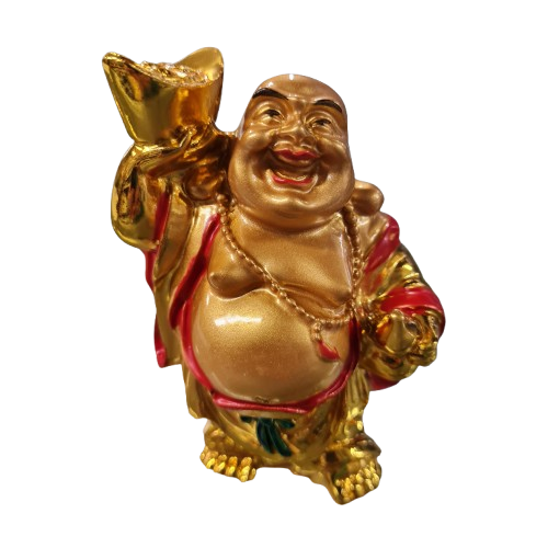 Buda / Buddha Dorado brillante Pequeño 3.5"H y 4.5"H Aprox