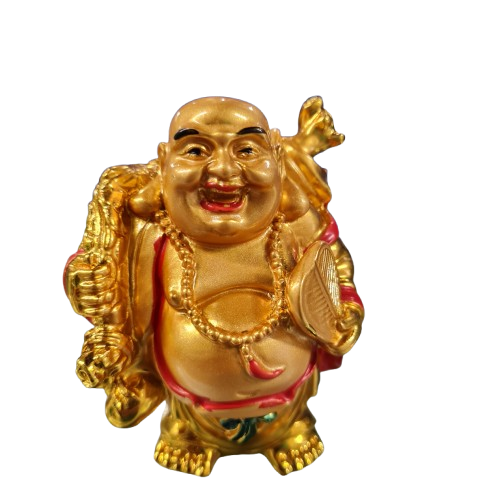 Buda / Buddha Dorado brillante Pequeño 3.5"H y 4.5"H Aprox